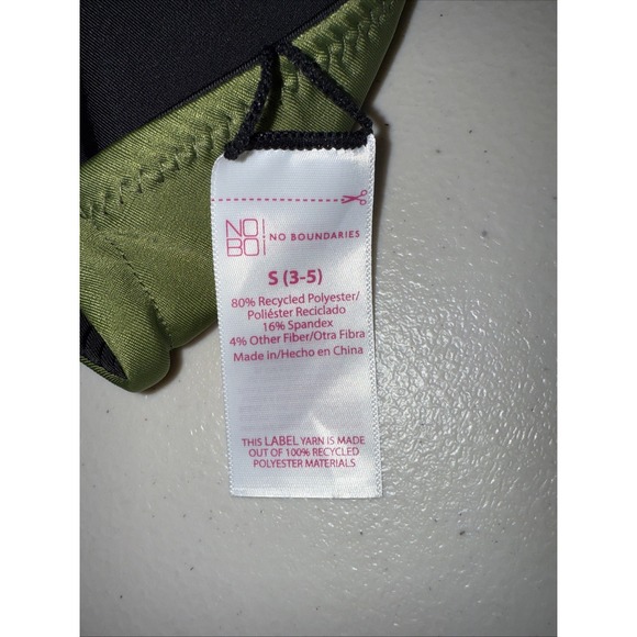 No Boundaries Reversible Swimsuit‎ Top Black Green Small - Picture 3 of 3